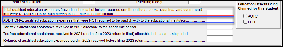 Image showing expense required to be paid vs. not required.